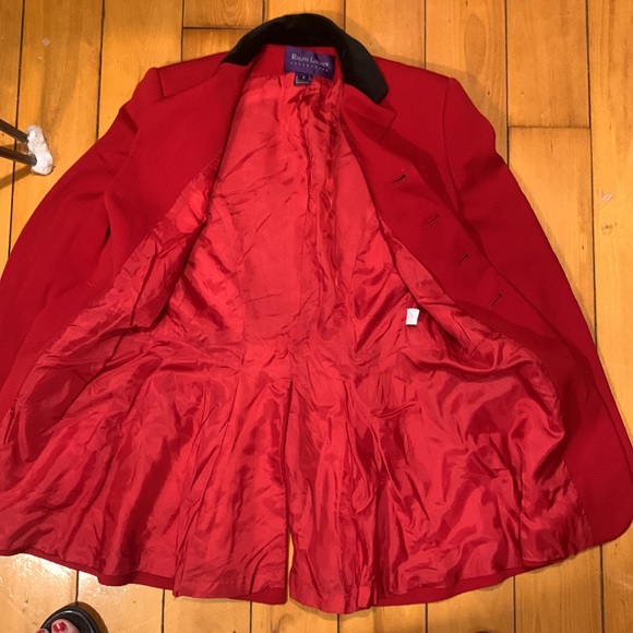 RALPH LAUREN PURPLE LABEL RED WOOL RIDING EQUESTRIAN HUNTING JACKET COAT - Picture 6 of 16